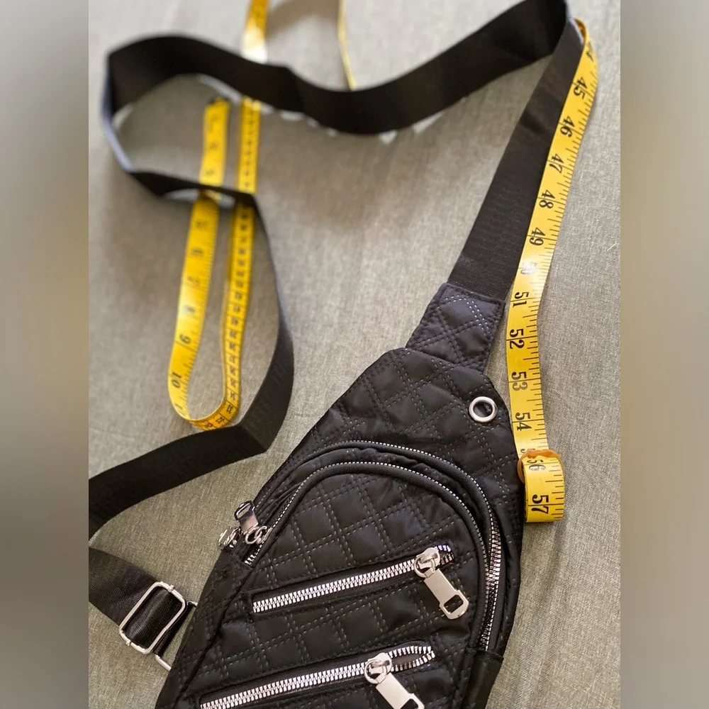 Quilted sling crossbody bag travel bag walking bag